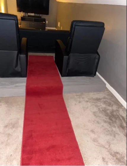 Dark Red Aisle Runner 2x10 ft W198