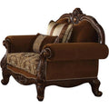 Fabric Cherry Oak Chair with 2 Pillows M930