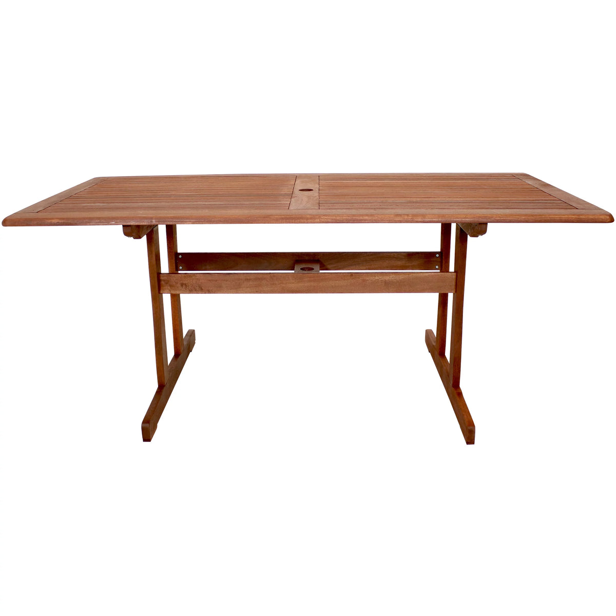 Brown Meranti Wood Rectangular Patio Dining Table A10857