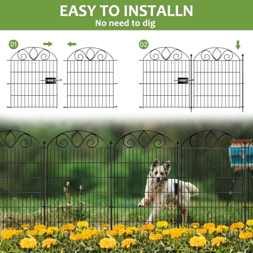 48" H x 21' L Rustproof Metal Garden Fence Panel M8998