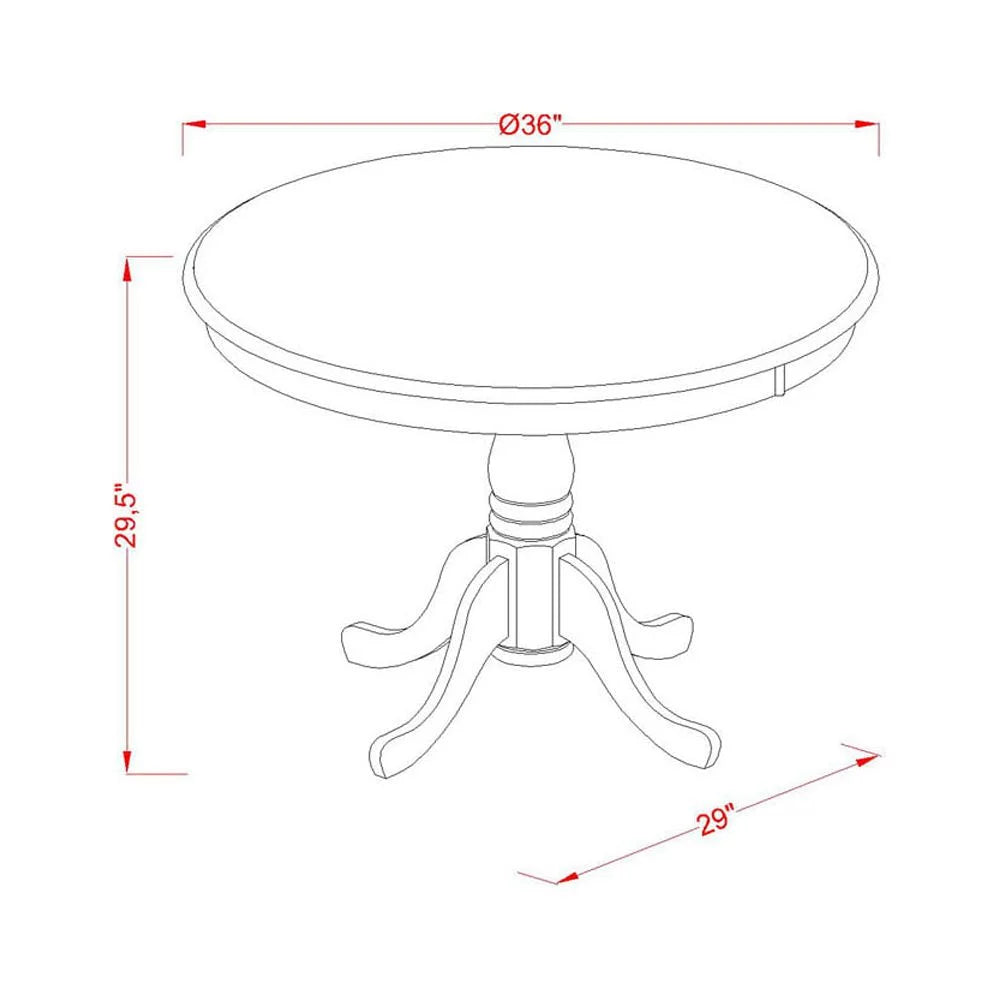 Antique White Wood Dining Table with Pedestal Legs Z495