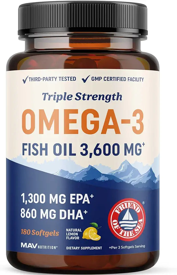 Triple Strength Omega 3 Fish Oil 3600 mg 180 Ct G3922
