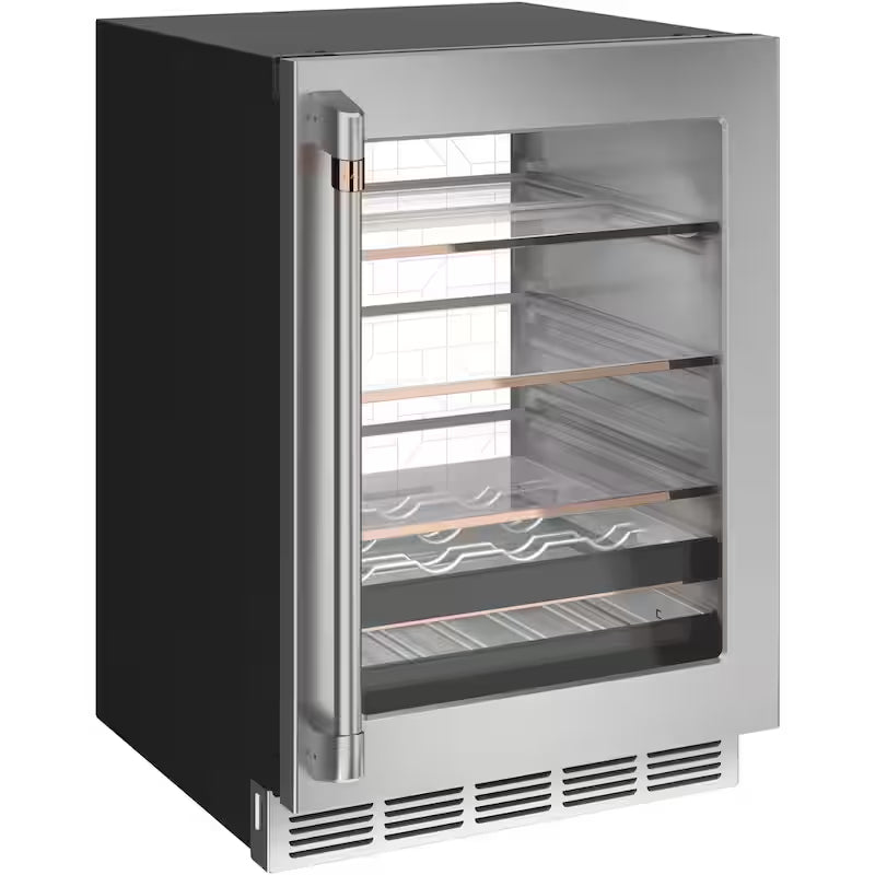 24 in. 14-Bottle Wine and 126-Can Beverage Cooler in Stainless Steel X51493