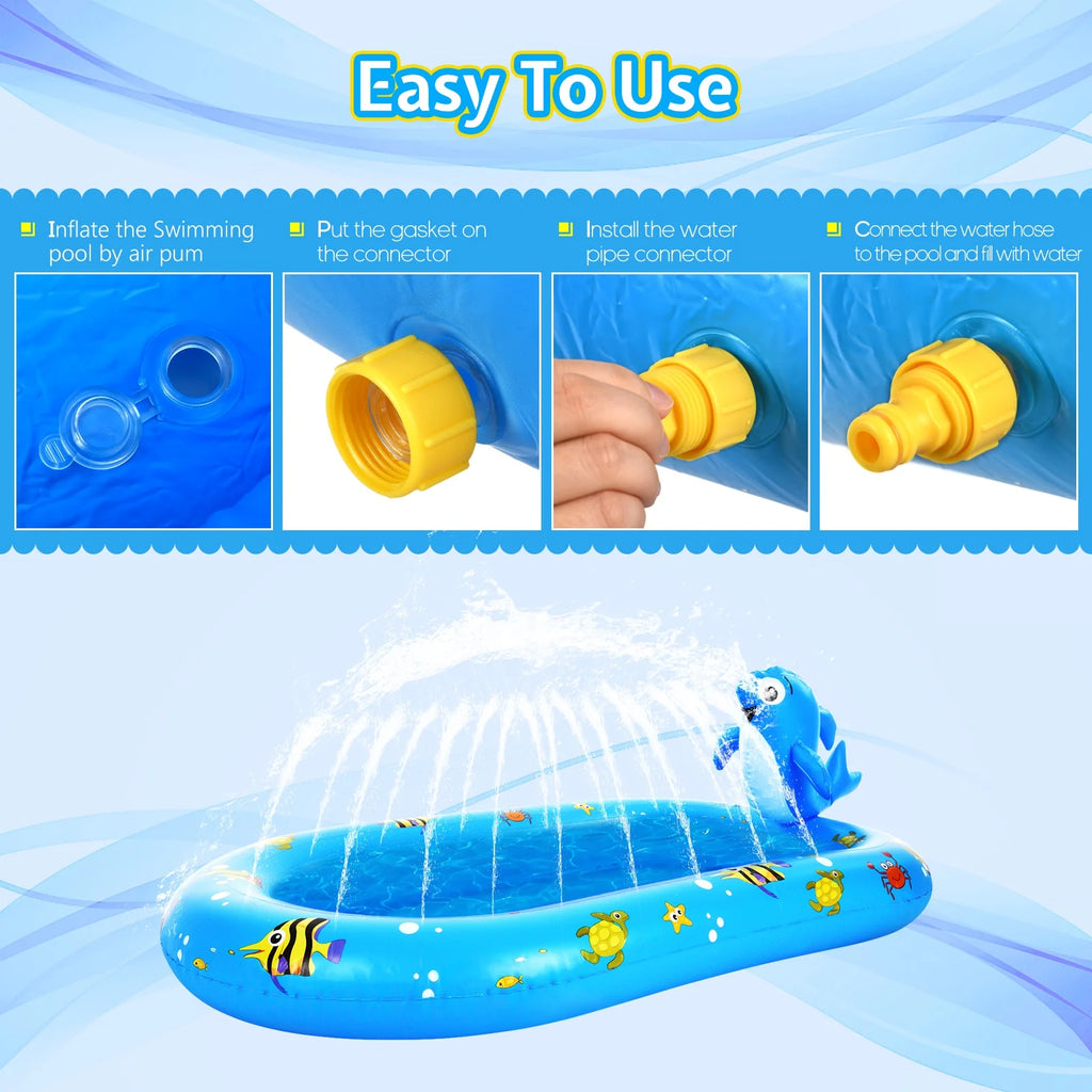 Inflatable Sprinkler Pool 170 * 101cm / 67 * 40in B434