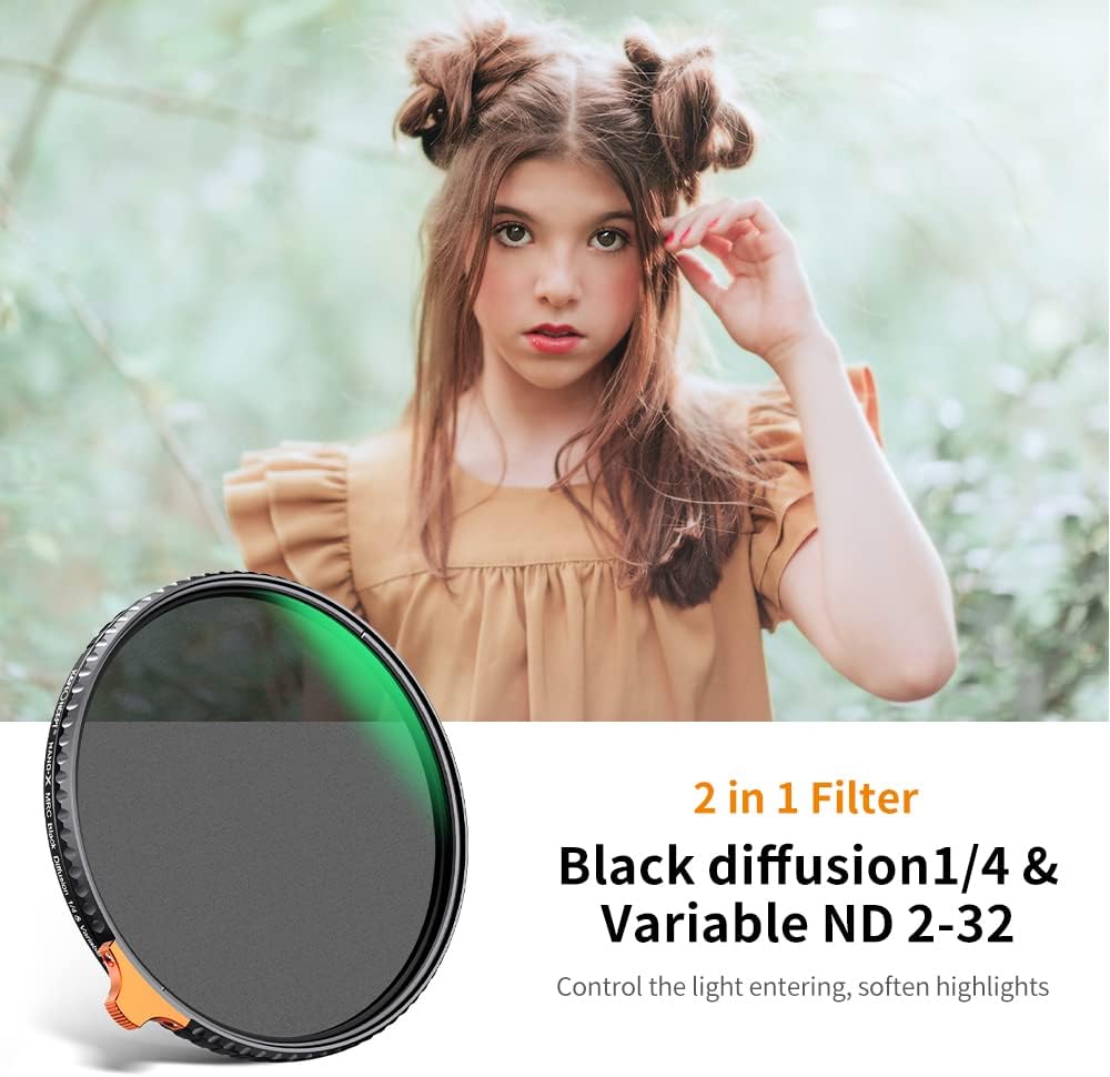 67mm Black Diffusion 1/4 Variable ND2-ND32 ND Filter 2-in-1 S4573
