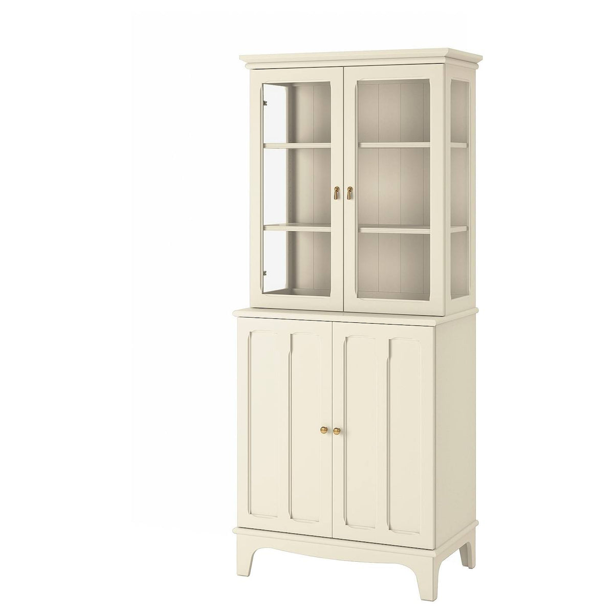 Light Beige Cabinet with Glass Doors E48340