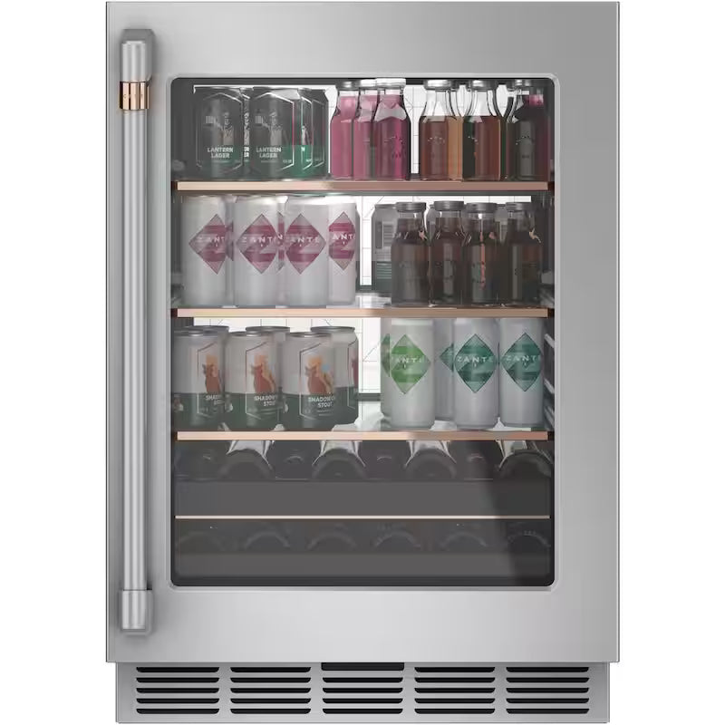 24 in. 14-Bottle Wine and 126-Can Beverage Cooler in Stainless Steel X51493