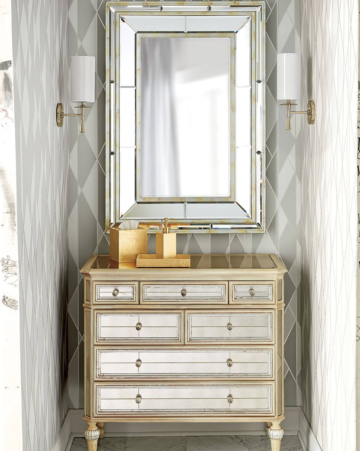 White and Silver Sconce S4626