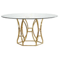 60" Stainless Steel and Glass Round Dining Table C515