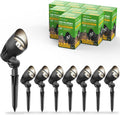 Halogen 50W Outdoor Spot Lights Waterproof Low Voltage Lighting with Spike Stand, 8 Pack E5597