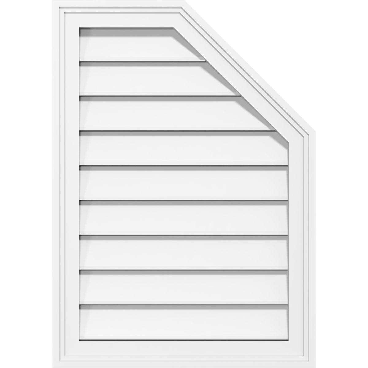 Half Octagon Top Right Surface Mount PVC Gable Vent S652