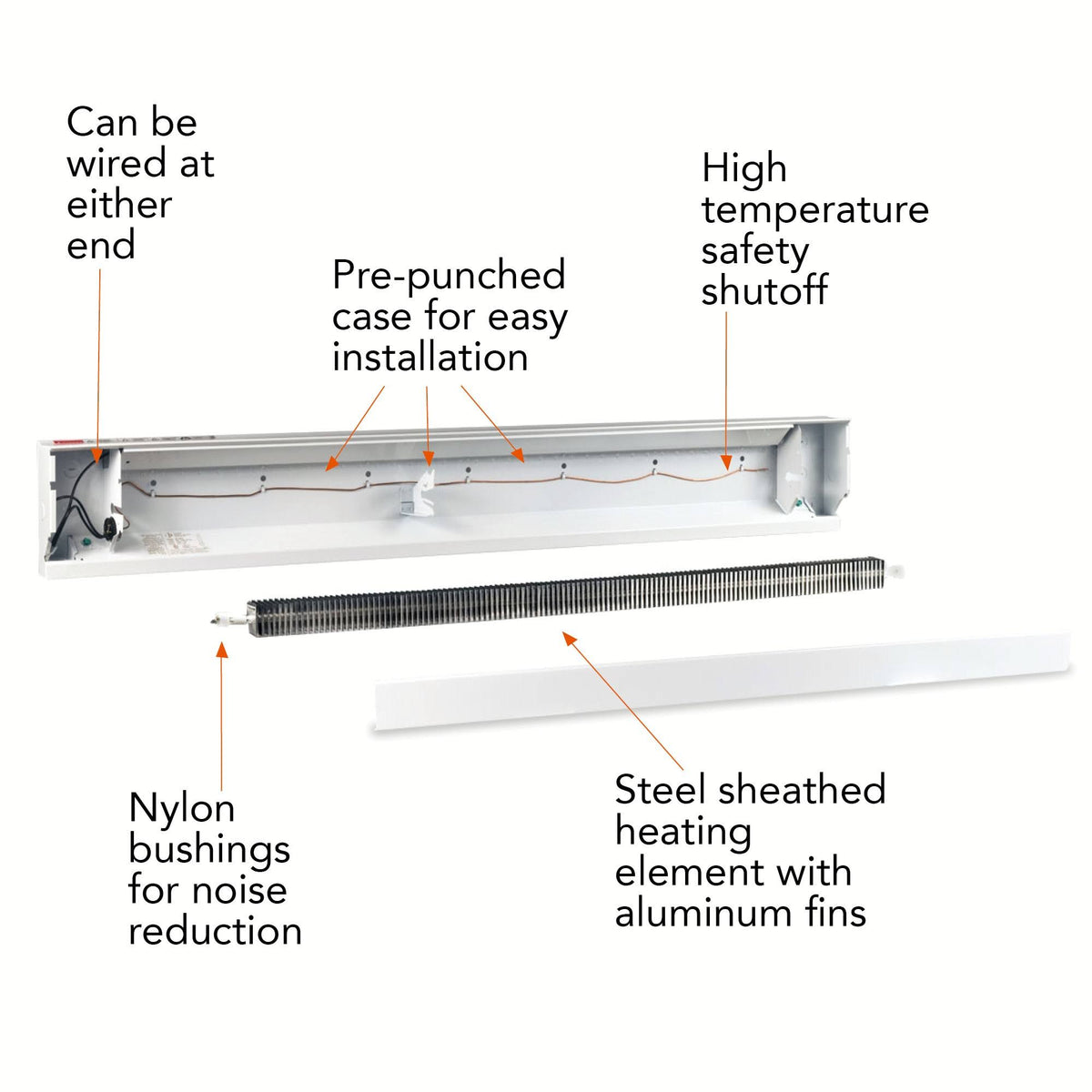 White 240-Volt Electric Baseboard Heater Q906283