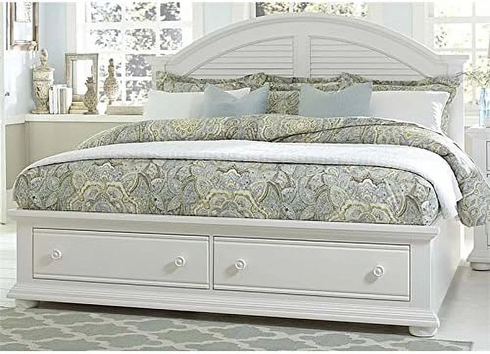 King Storage Bed in Oyster White H655