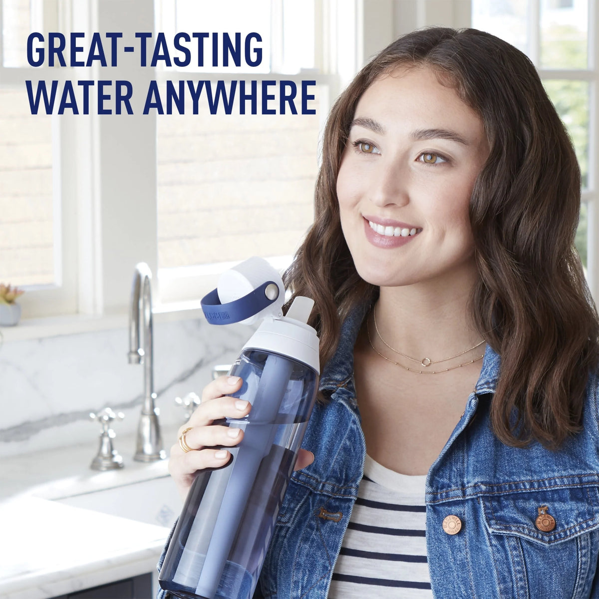 26oz Leak Proof Filtered Water Bottle with Straw P533318