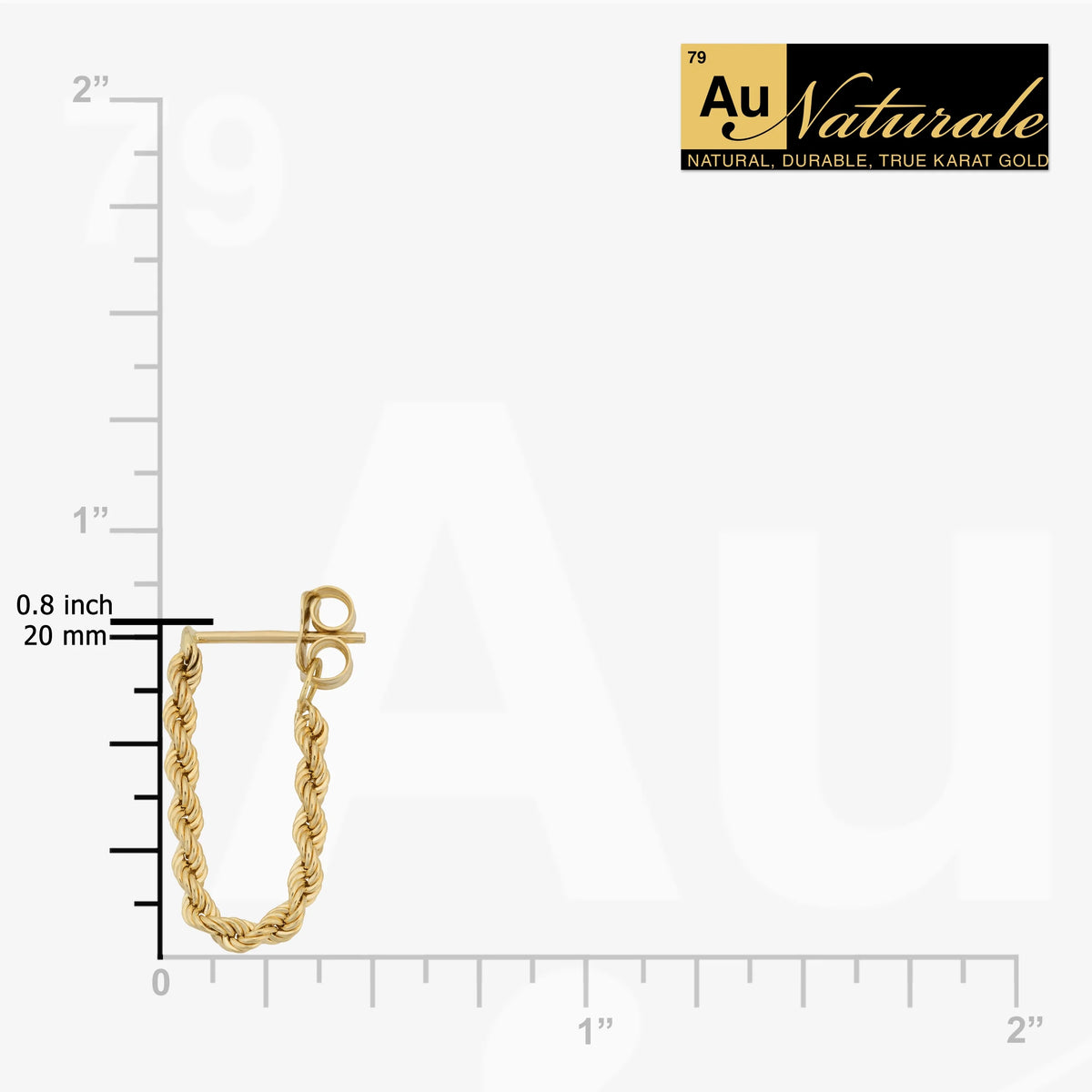 10k Yellow Gold Rope Chain Earrings L934504
