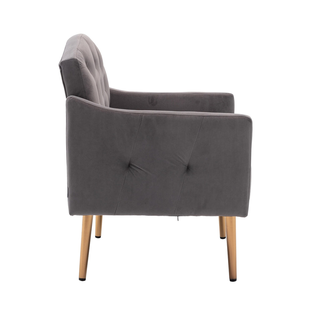 Grey Velvet Tufted Accent Chair N79267