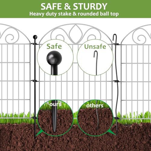 48" H x 21' L Rustproof Metal Garden Fence Panel M8998