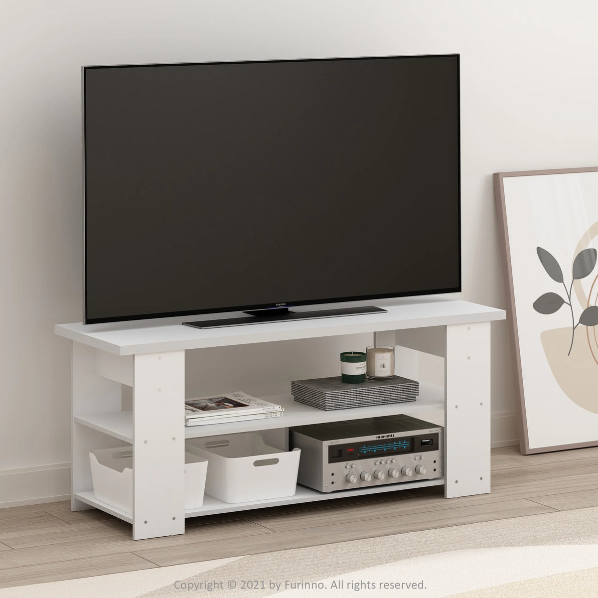 White TV Stand Up To 55-Inch G75590