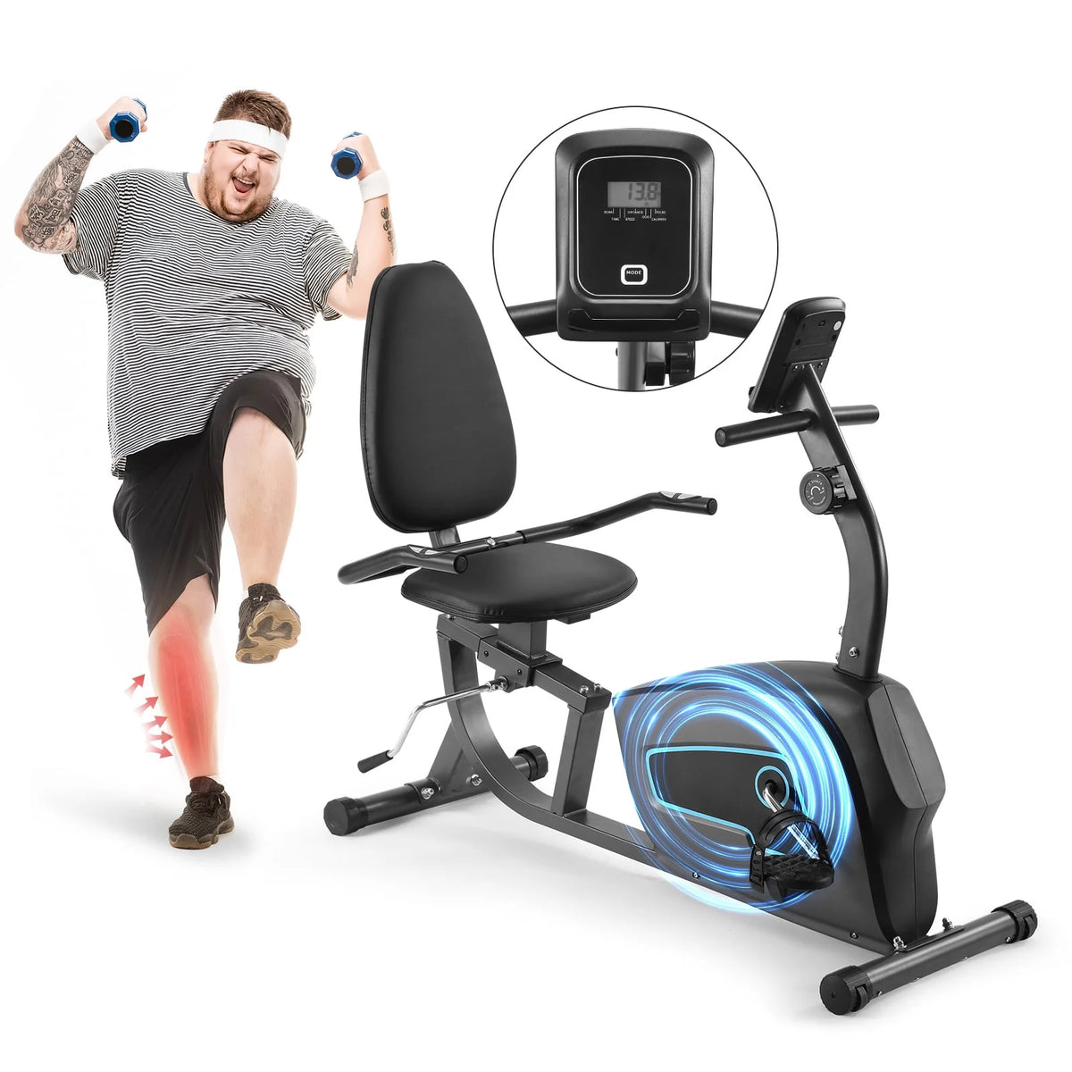 Indoor Recumbent Exercise Bike with Adjustable Seat Q2242