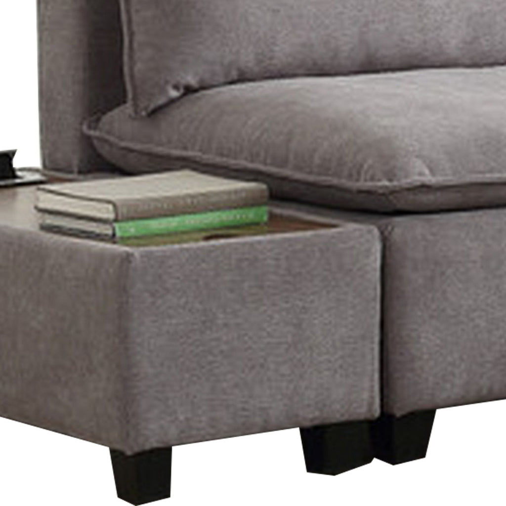 95 Inch Loveseat, Ottoman, and Console Table Set, Gray N29859