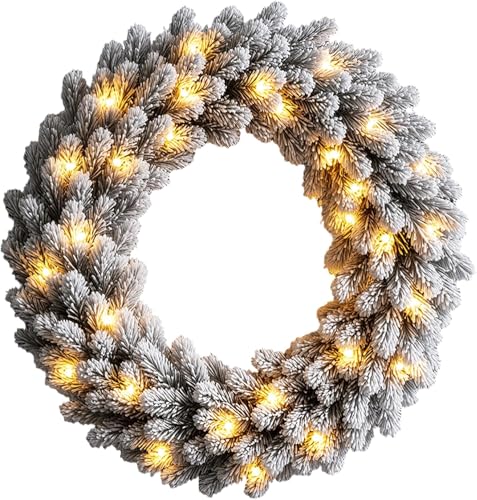 Green Artificial Christmas Wreath with Bell Bow and Pine Cones D195549