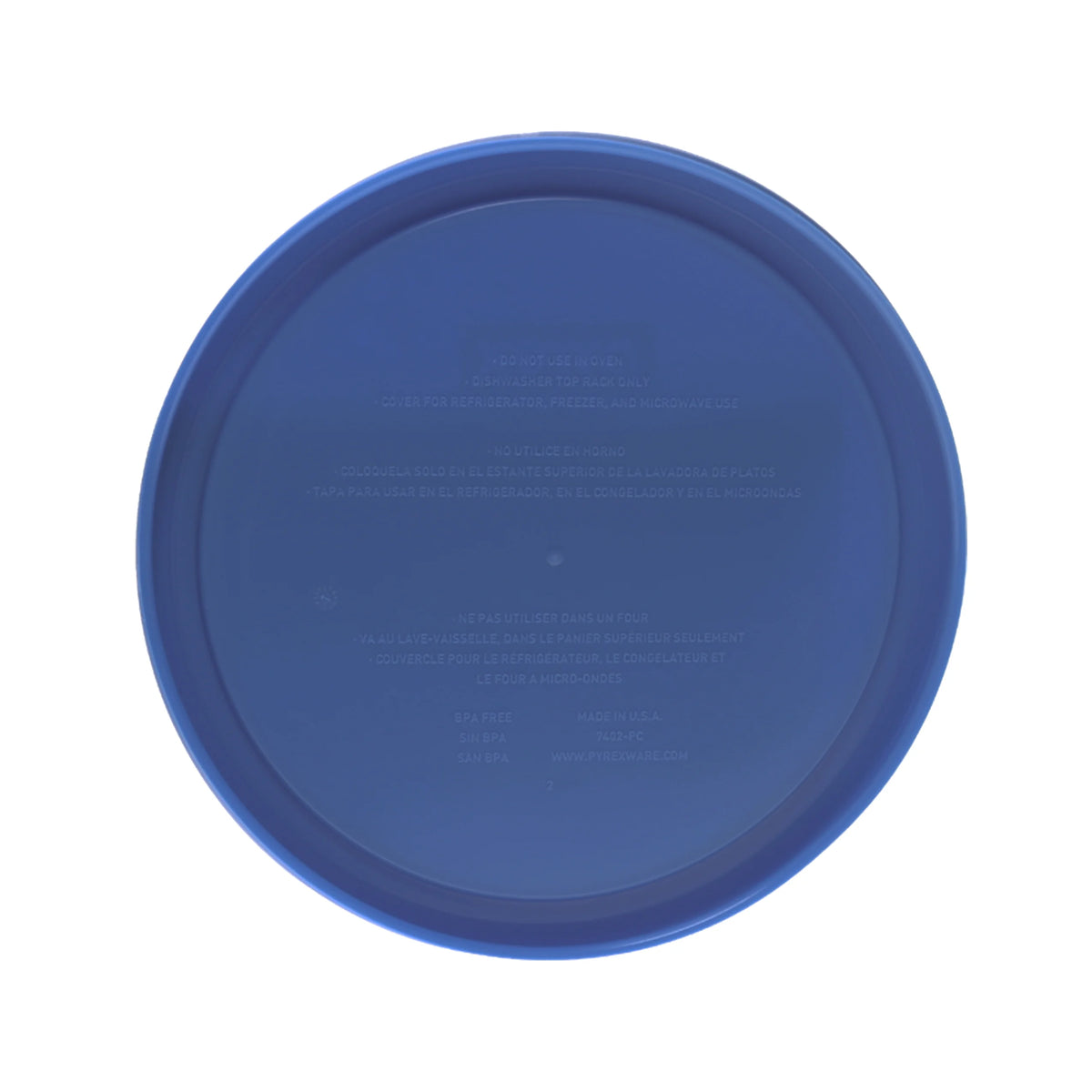 7-Cup Glass Bowl with Blue Lid W2983
