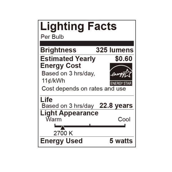 5W Dimmable Warm White Light Bulbs 60-Count Contractor Pack V391651