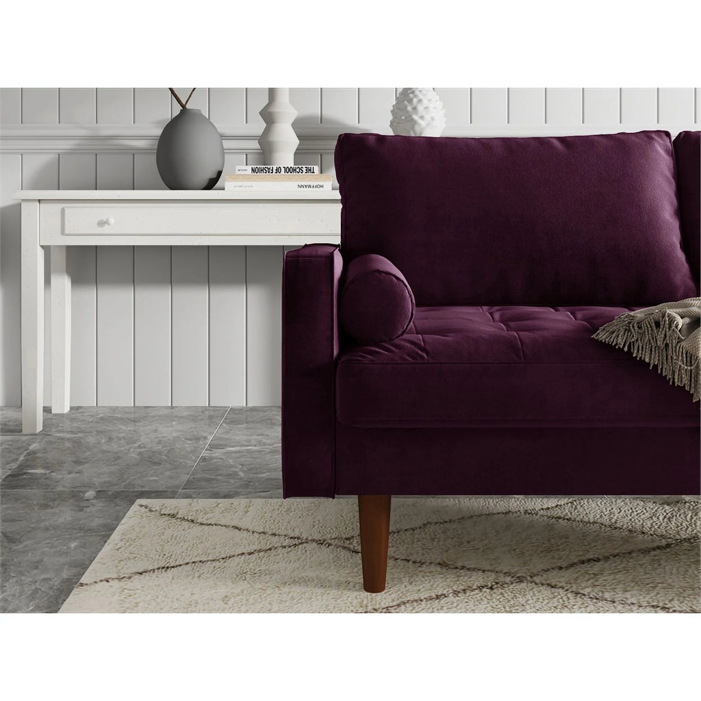 Purple Velvet Upholstered Loveseat A952