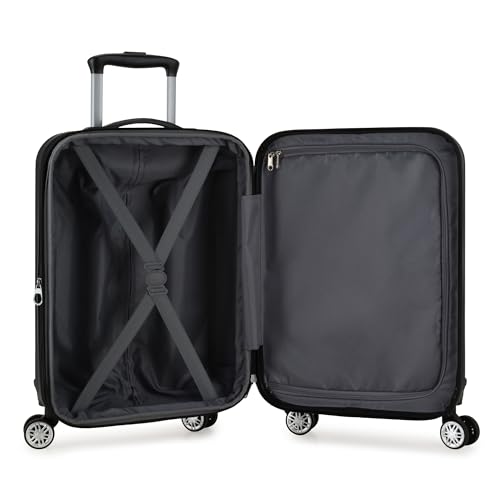 Expandable Hardside Spinner Luggage, Black, 21" Carry-on N92217