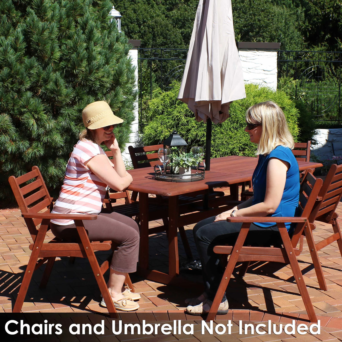 Brown Meranti Wood Rectangular Patio Dining Table A10857