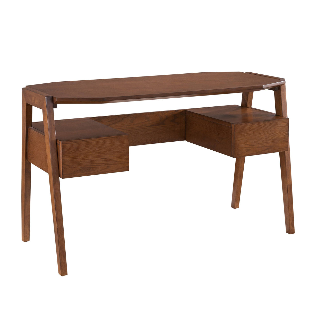 White Writing Desk with Storage D594