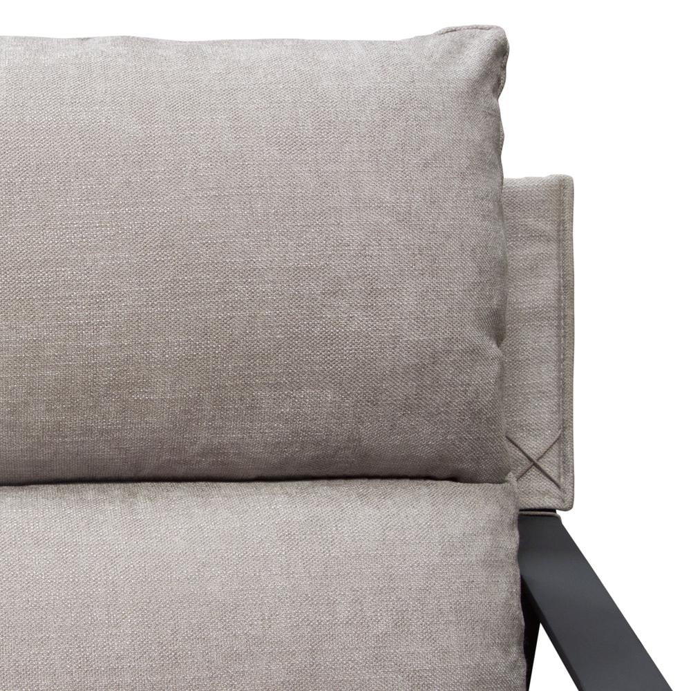 Grey Fabric Accent Chair with Black Metal Frame H885246