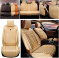 Beige PU Leather Waterproof Car Seat Cover Protectors J205
