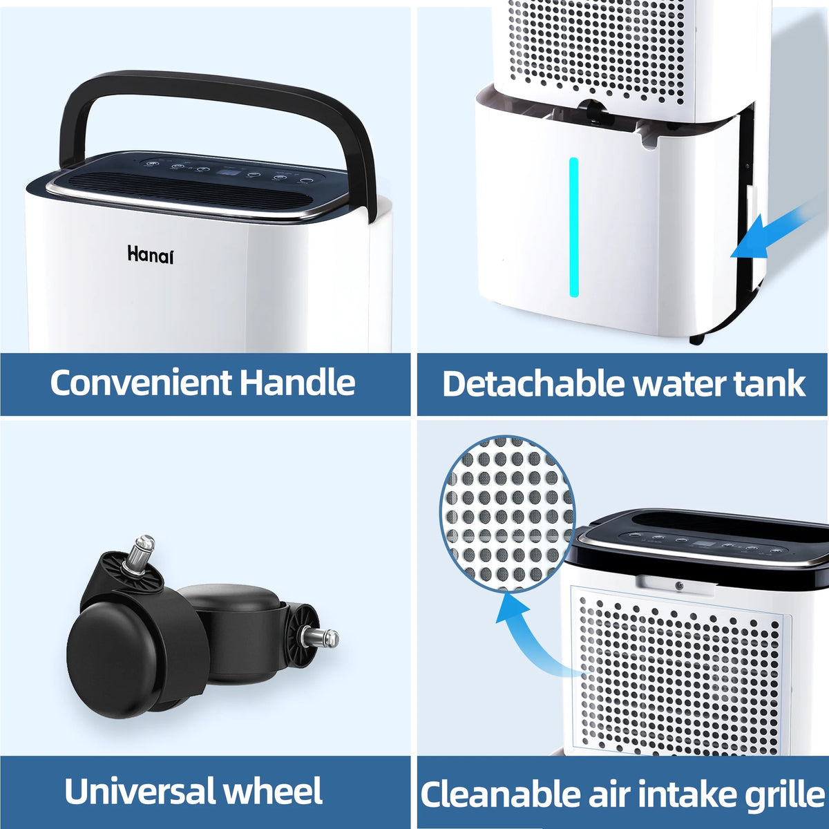 22 Pints Portable Dehumidifier with Drain Hose M225