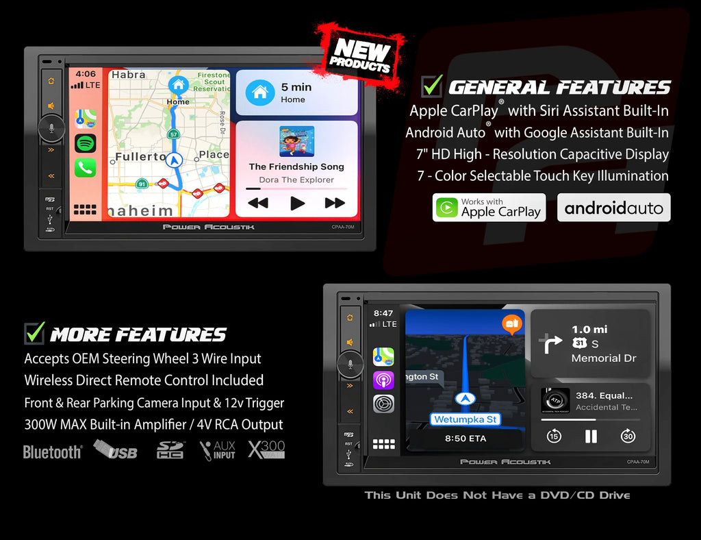 Car Stereo Combo with 6.5 Speakers and 7 HD Touchscreen U798