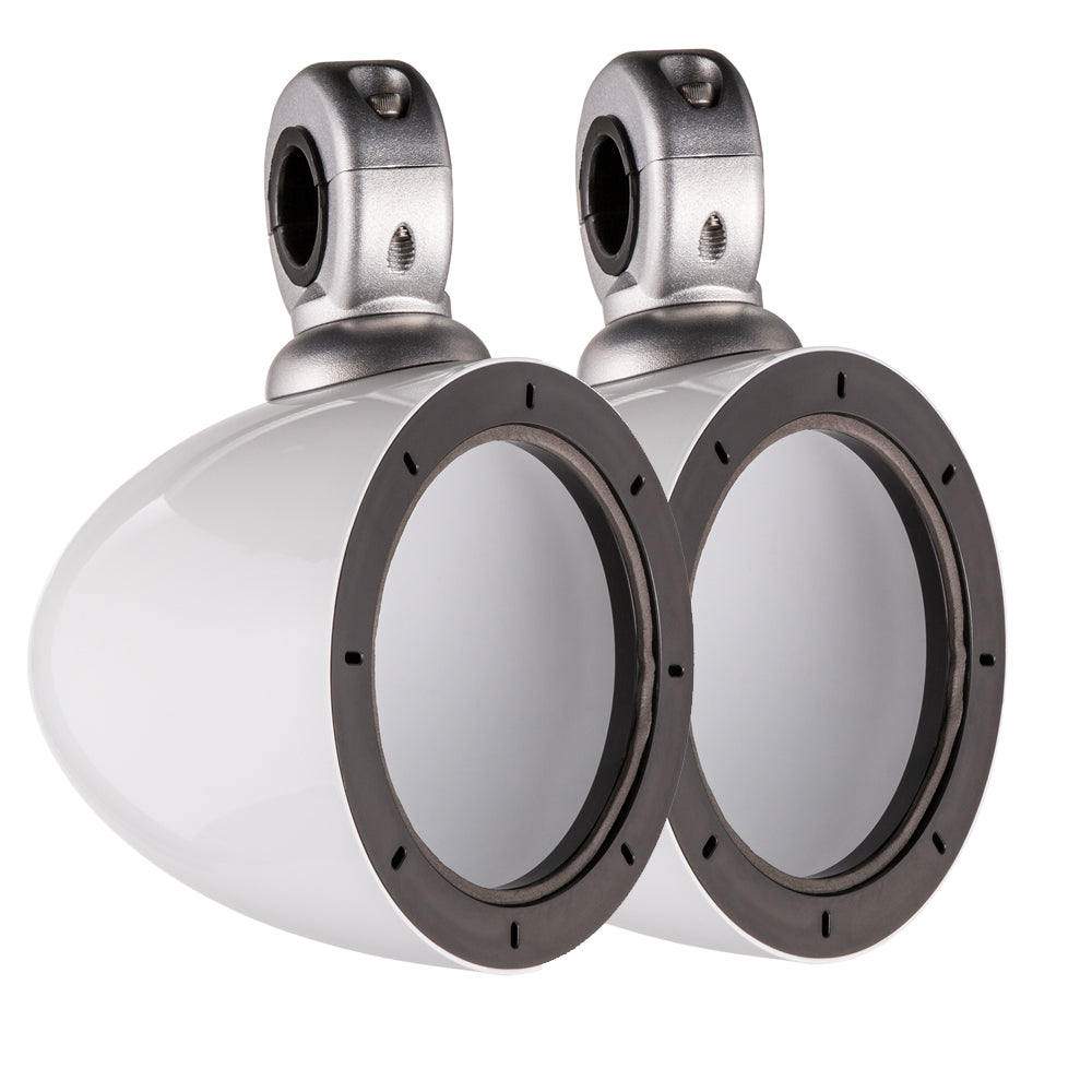 White Mini Wake Tower Marine Enclosures with 4" DSC Speakers U347