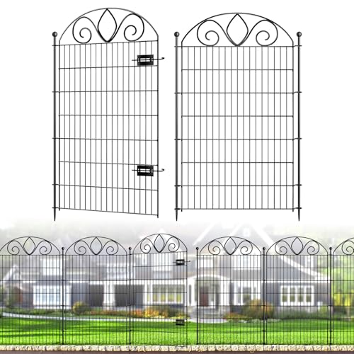 48" H x 21' L Rustproof Metal Garden Fence Panel M8998