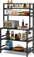5-Tier Kitchen Bakers Rack with Hutch, Industrial Microwave Oven Stand, Free Standing Kitchen Utility Cart Storage Shelf Organizer (Rustic Brown) Q902