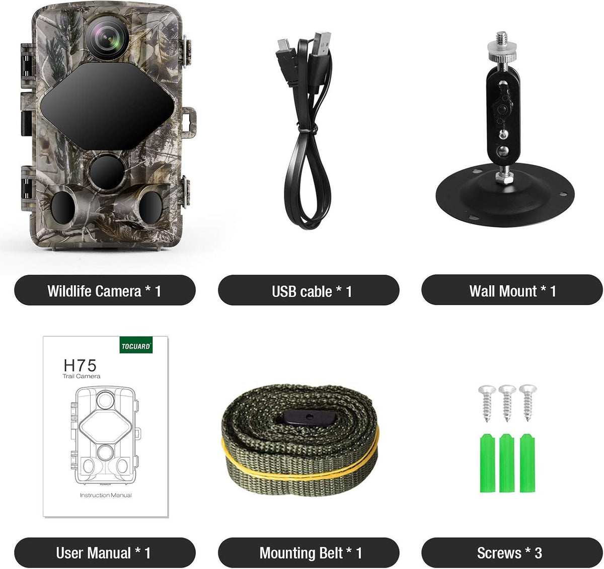 4K 24MP Night Vision 82ft Motion Activated IP66 Waterproof Trail Camera K869156