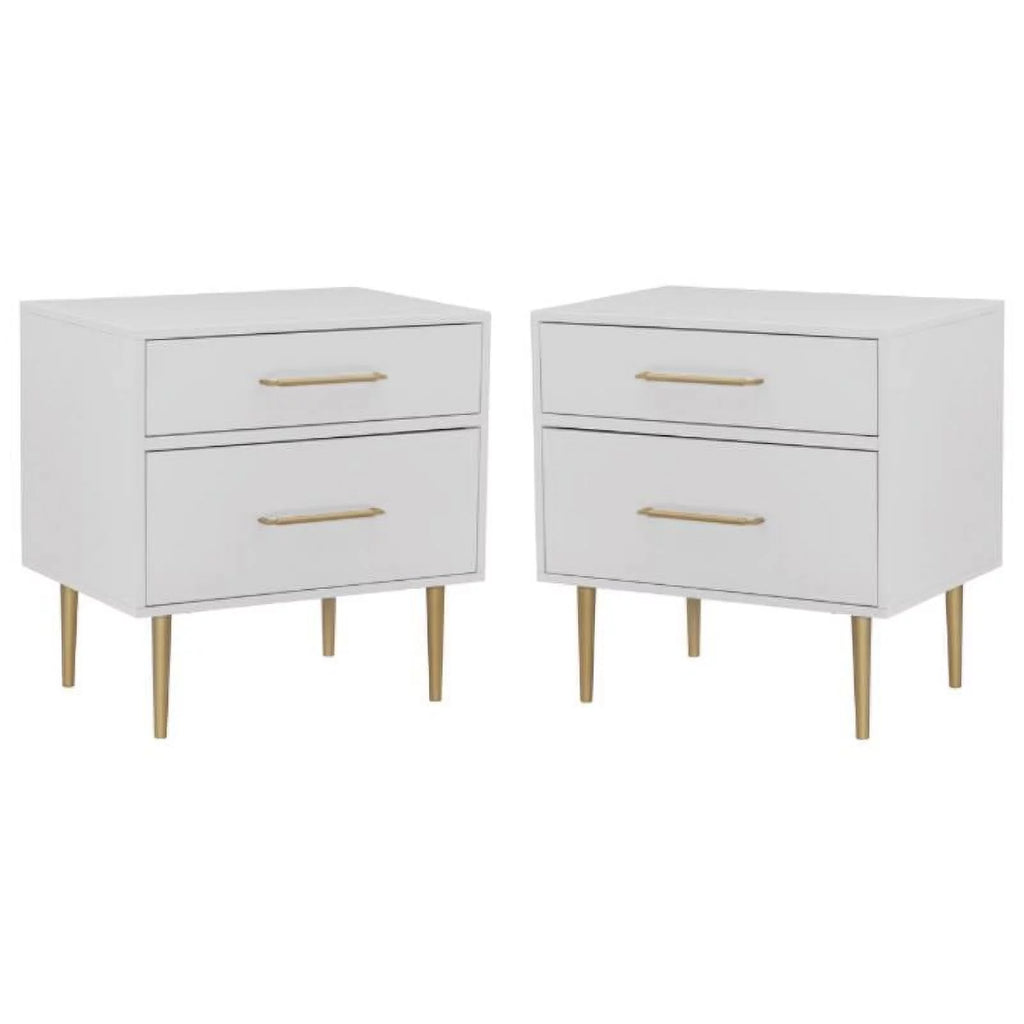 Wood Two Drawer Nightstand Set of 2 Z4633