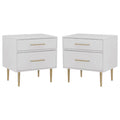 Wood Two Drawer Nightstand Set of 2 Z4633