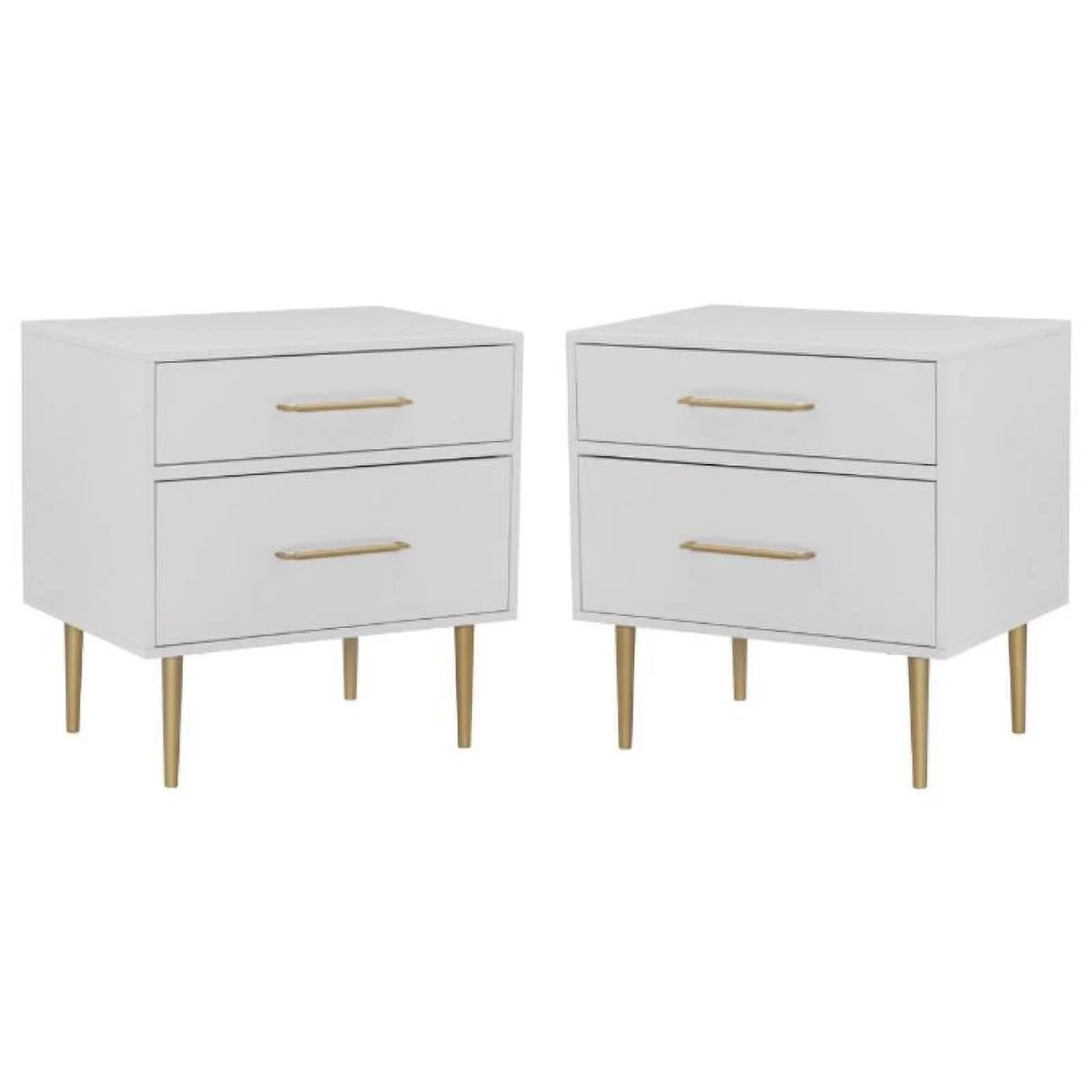 Wood Two Drawer Nightstand Set of 2 Z4633