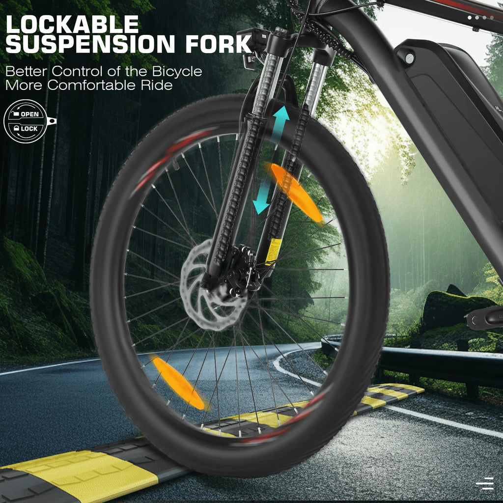 Electric Bike 26 500W 48V 10.4Ah 19.8MPH T823