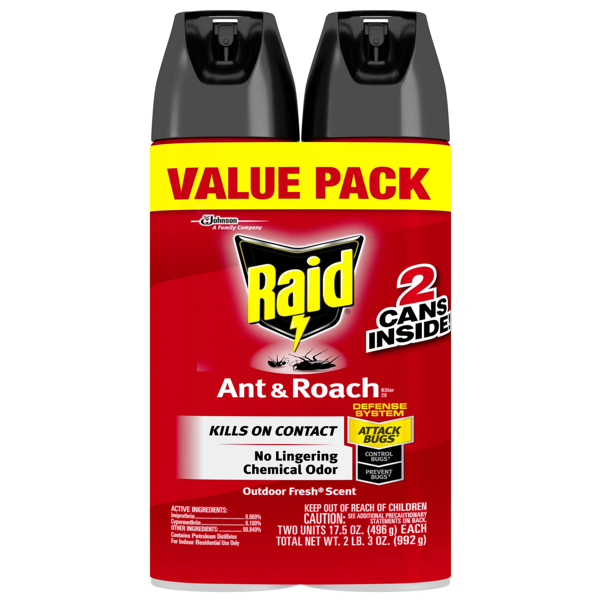 Ant & Roach Killer Outdoor Fresh Scent 17.5 oz 2 ct X31932
