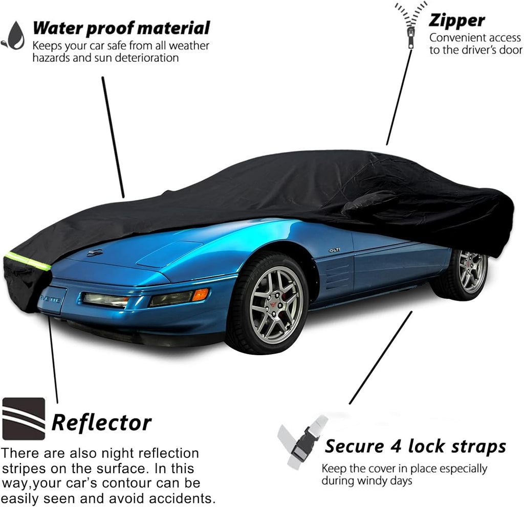 Waterproof Car Cover for C4 Corvette, 190T, Up to 200” L Z160240