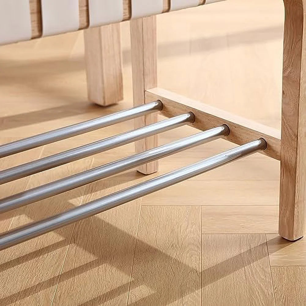 Brown Woven Straps Entryway Bench R215140