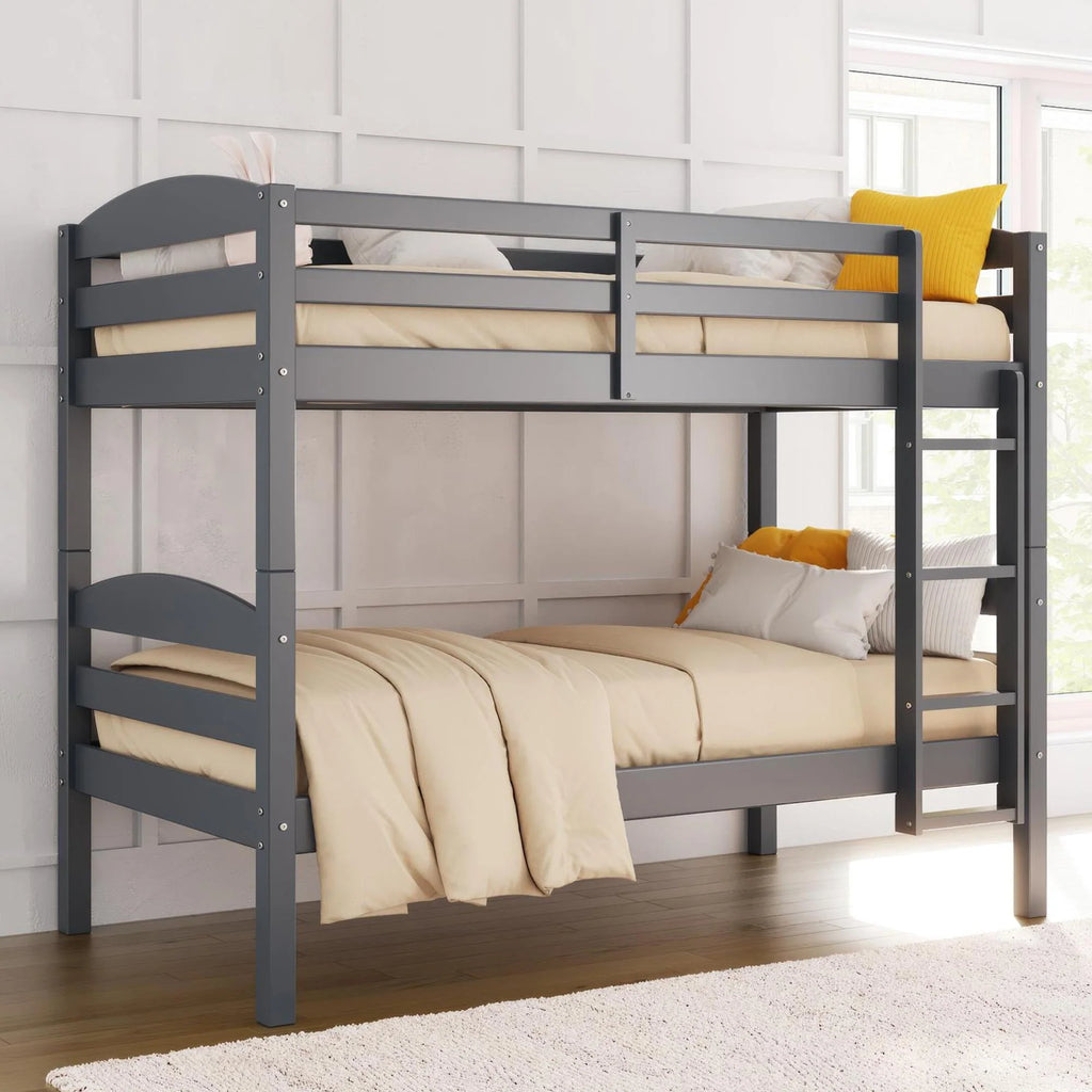 Solid Wood Twin-over-Twin Convertible Bunk Bed Z288