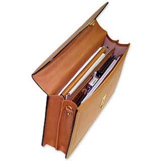 Brown Belting Slim Combination Lock Briefcase V550721