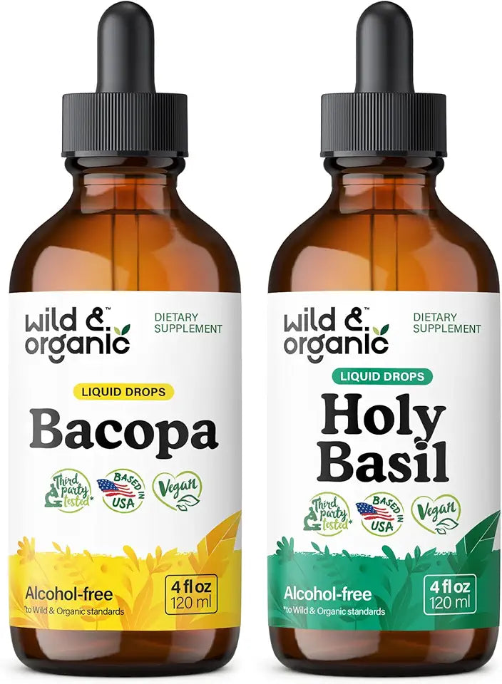 Bacopa Tincture 4 fl oz & Holy Basil Tincture 4 fl oz Z39225
