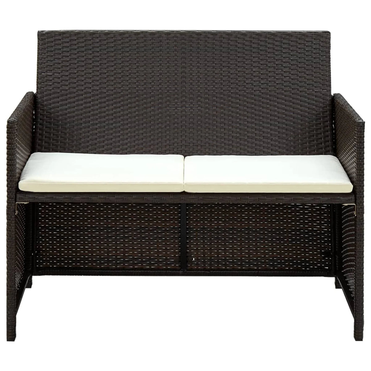 4 Piece Poly Rattan Outdoor Sectional Sofa Set with Coffee Table V765
